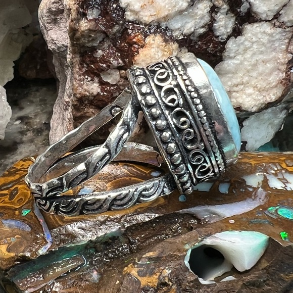 Larimar size 7.5 ring - Picture 2 of 4